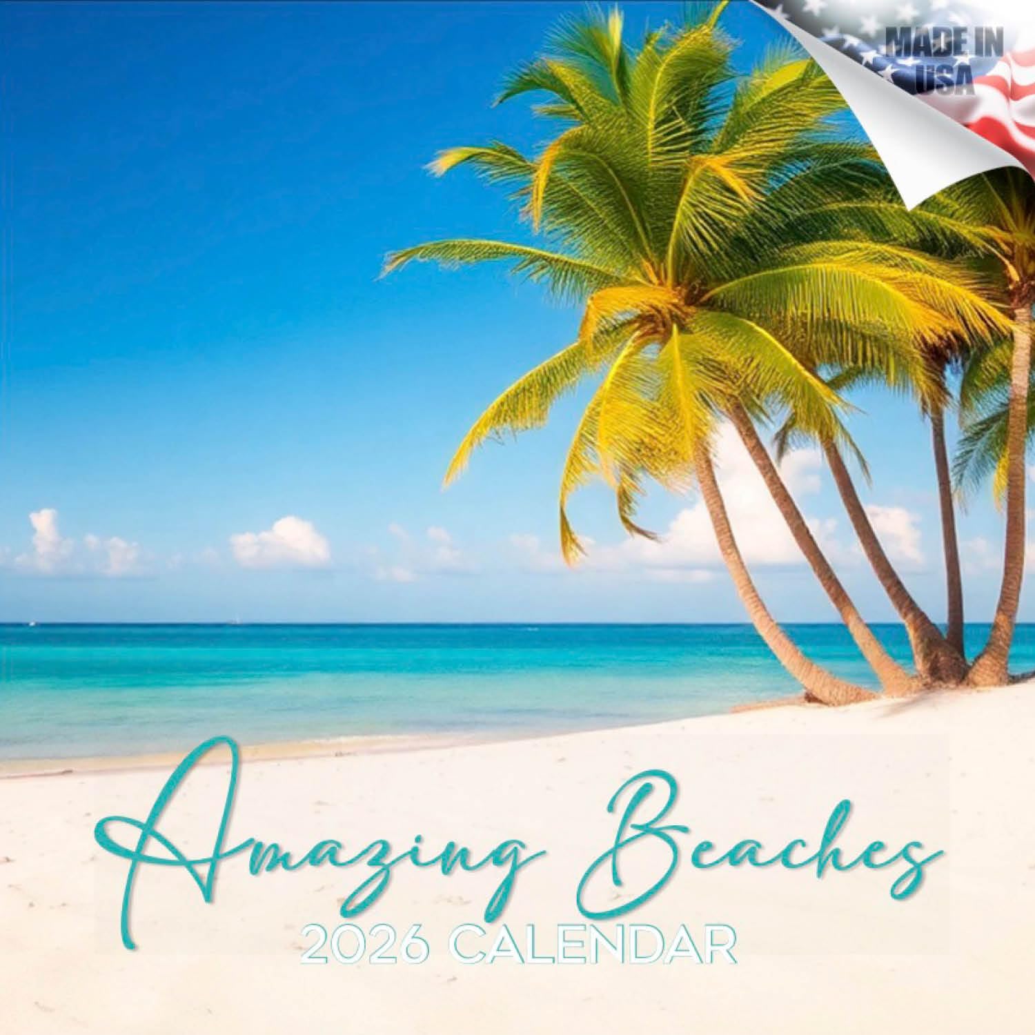 2026 Amazing Beaches Calendar - Islands Monthly Wall Calendar, 16 Month 12x24 Wall Planner, Thick No-Bleed Paper, Large Grid, Giftable Beach Calendar for Teachers, Home, Office, Made in USA