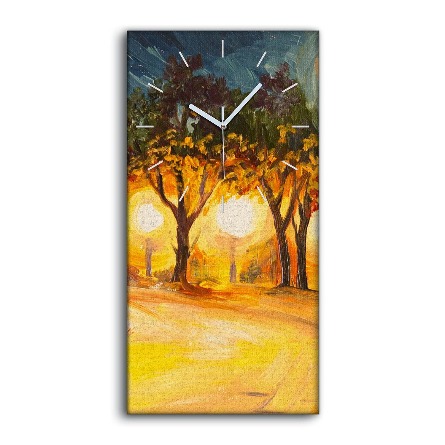Horloge Silencieuse sans Tic-Tac Tableau Mural 30x60cm pour Dormir au Calme Salon Chambre