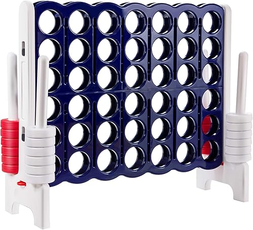 Miniatura 26 de ARLIME Juego gigante gigante de 4 en punta, juegos de patio trasero para niños y adultos, 4 en una fila con palanca de liberación rápida, 42 anillos