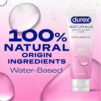Durex Naturals Extra Sensitive, 100ml, Water Based Lube, Aloe Vera, Gentle
