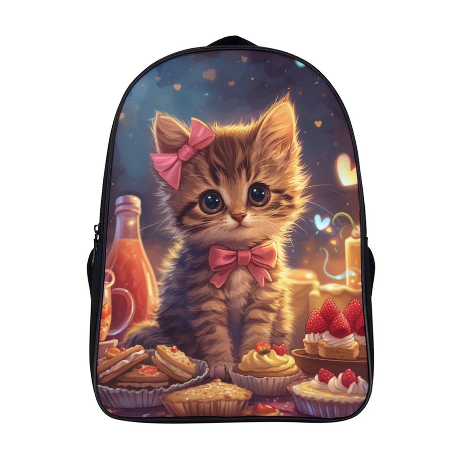 Mochila escolar de gato impermeable con relieve 3D para niños de preescolar 7