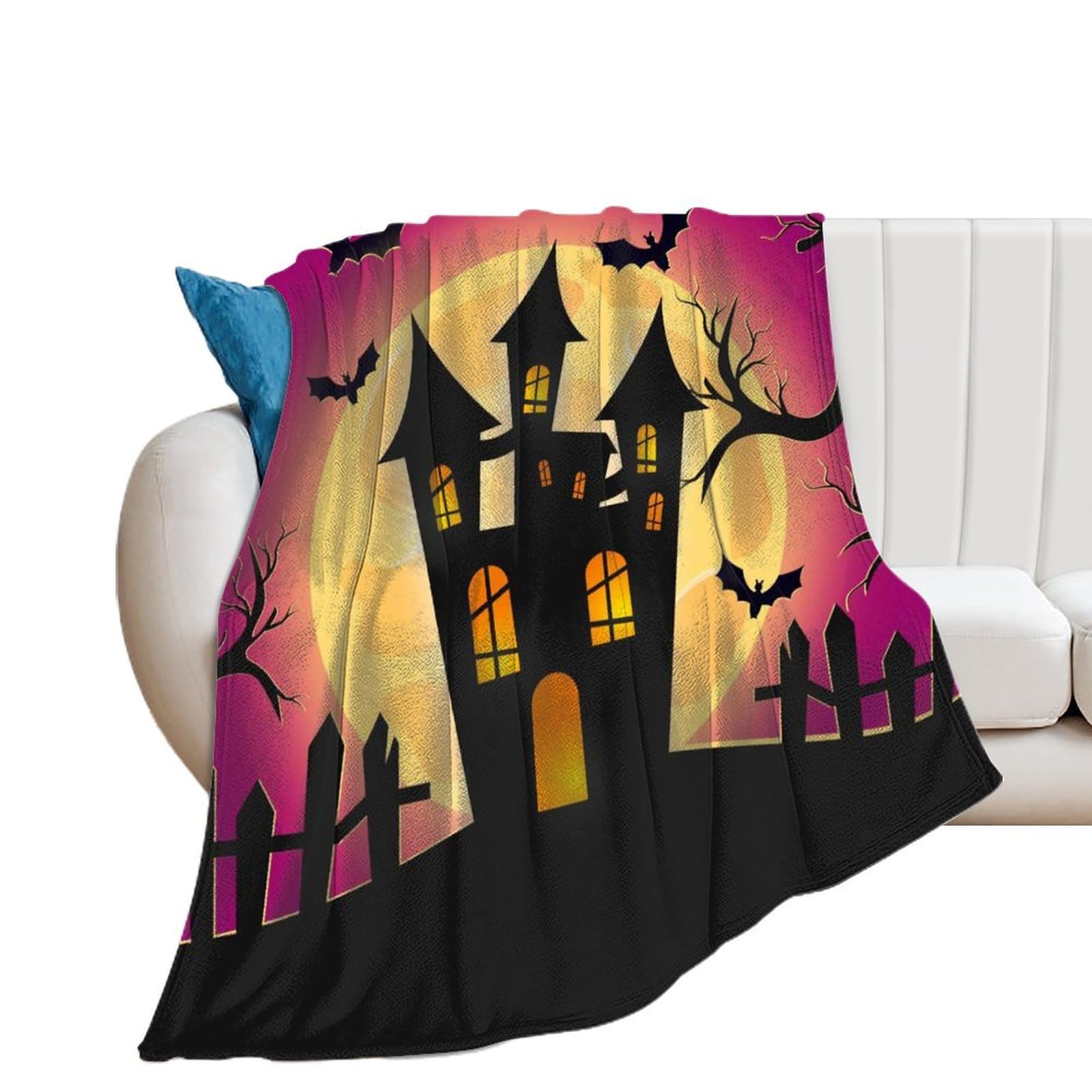 Couverture polaire Halloween haut de gamme grand confort pour lit de chambre