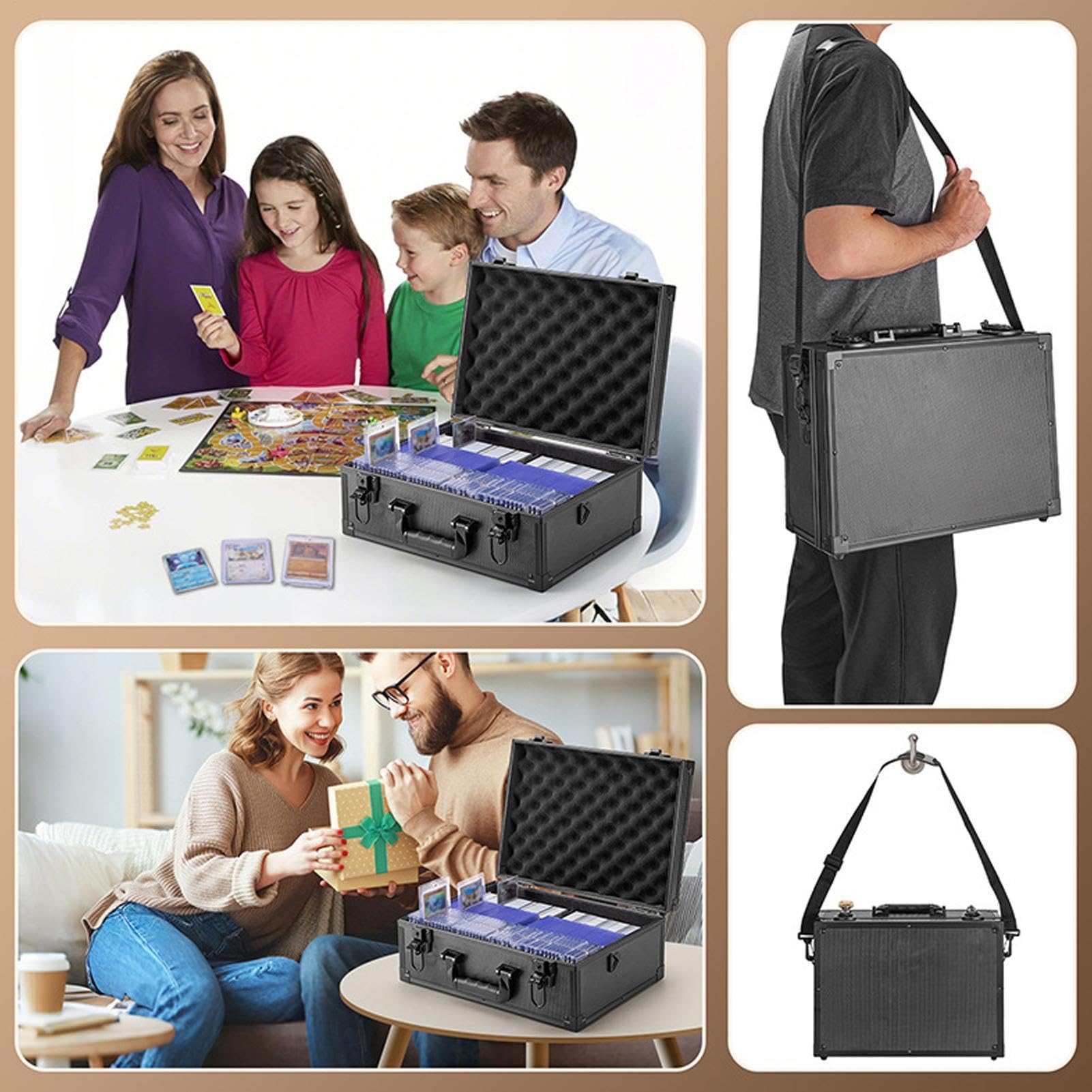 ハードケース ホビー トレーディングカード収納ボックス 南京錠付き