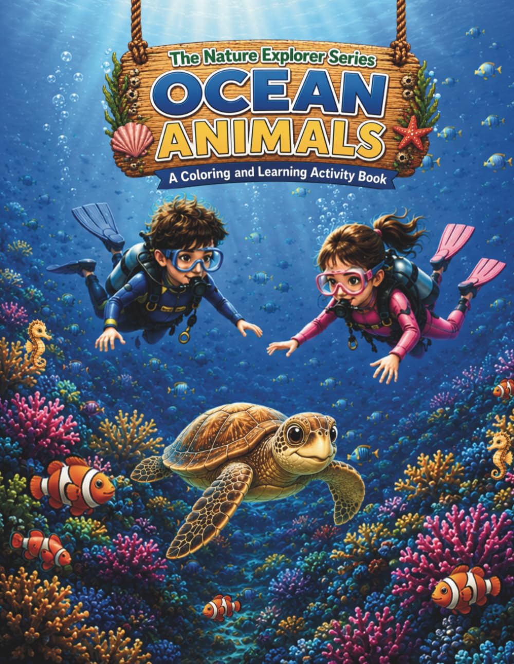 Ocean Animals: A Coloring and Learning Activity Book (The Nature Explorer Series)