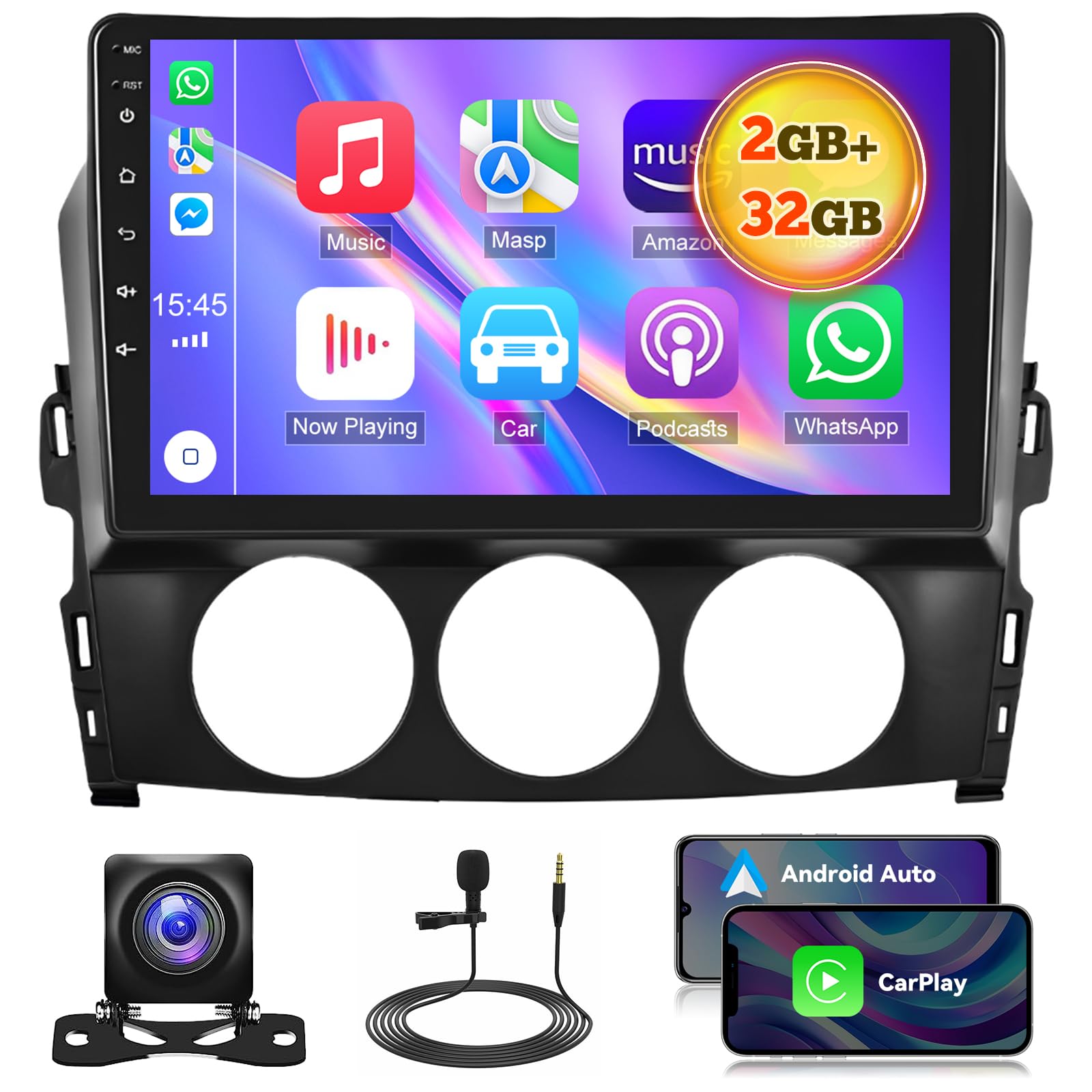 Amazon.com: EWLSAC Android 13.0 Double Din Car Stereo for Mazda MX