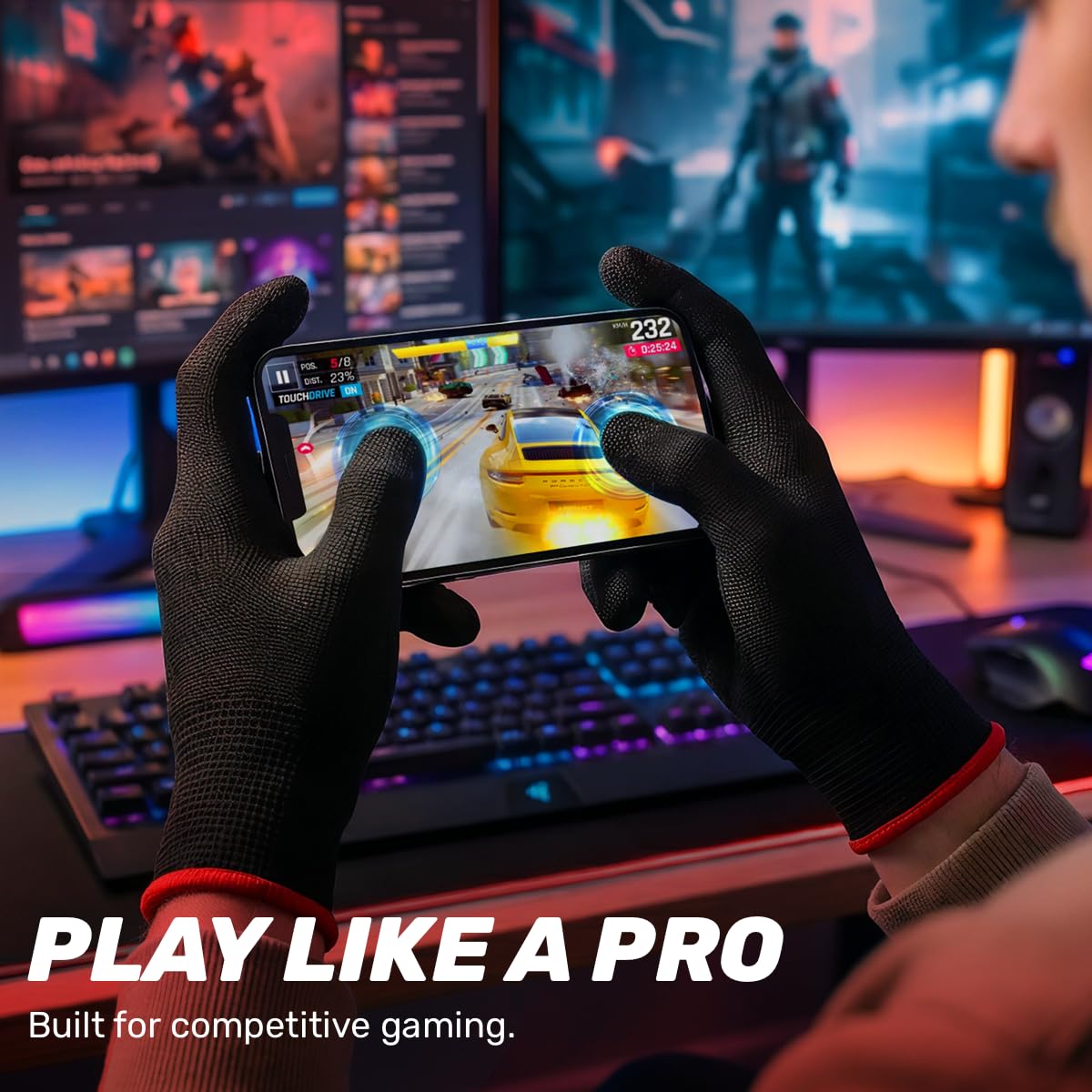 Gants Gaming - 2x - Gants pour Écran Tactile - Anti Transpiration
