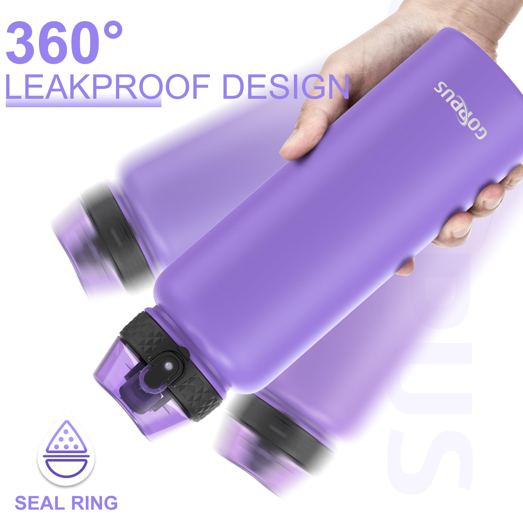 Goppus, borraccia termica da 750 ml/26 once, in acciaio inossidabile, a doppia parete, con cannuccia, thermos a tenuta stagna, riutilizzabile, con cinturino, mantiene le bevande fredde, con coperchio