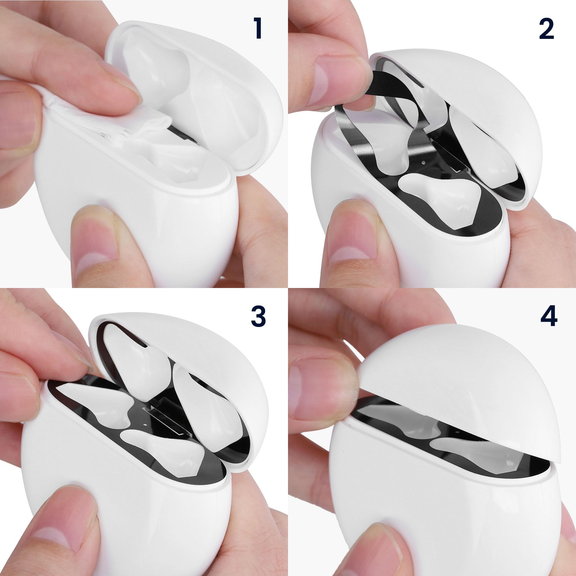 kwmobile Set of 2 Dust Guards Compatible with Apple Airpods Pro 2 - Anti-Dust Protection Stickers - Rose Gold - Image 3