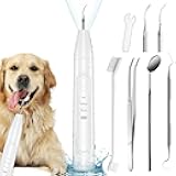 Dog Plaque Remover - Pet Sonic Teeth Cleaner with LED Light -Teeth Cleaning Kit for Tartar and Stains -Suitable for Dogs（White）