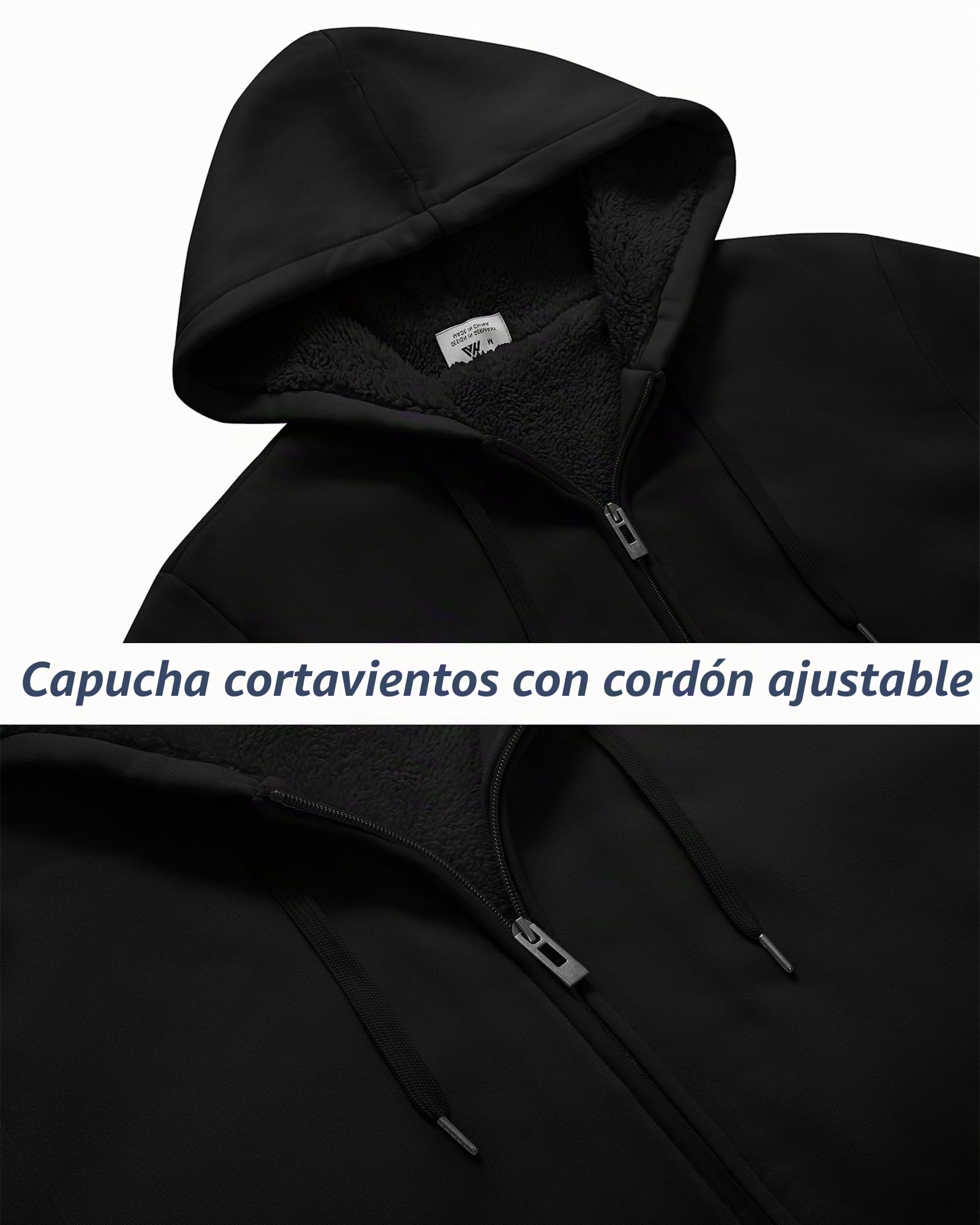 SwissWell Sudadera con Capucha para Hombre Invierno Chaqueta Polar Sudadera con Cremallera Chaquetas Deportivas Cálidas con Bolsillos para Senderismo Acampada.