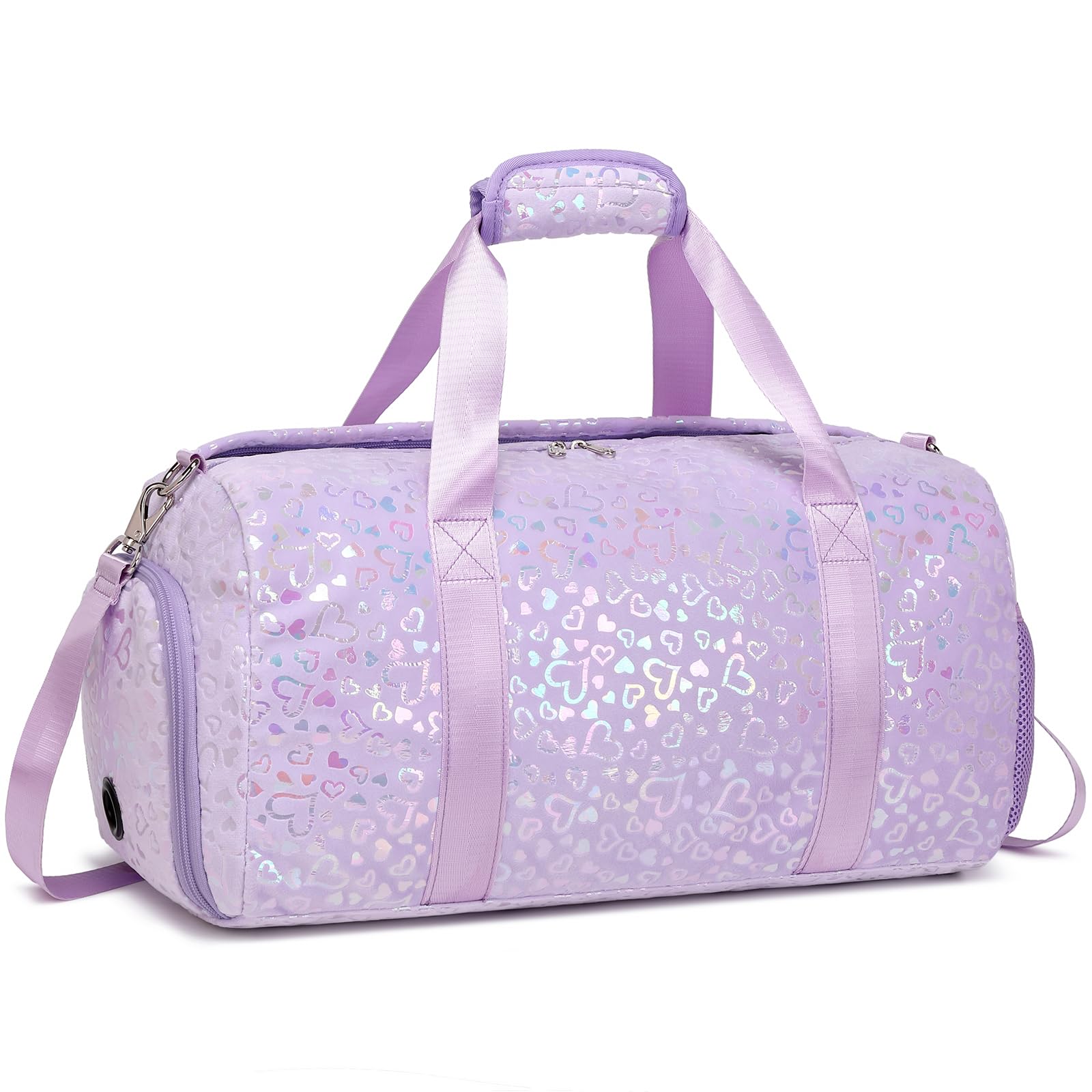 Kimwadalh Bolso de Viaje Niña Bolsos de Gimnasio Niñas Bolsa de Deporte Niñas Bolso Deporte con Compartimento para Zapatos y Bolsa Húmeda,para la Escuela, Gimnasio, Natación, Baile, Tenis,Peluche Corto