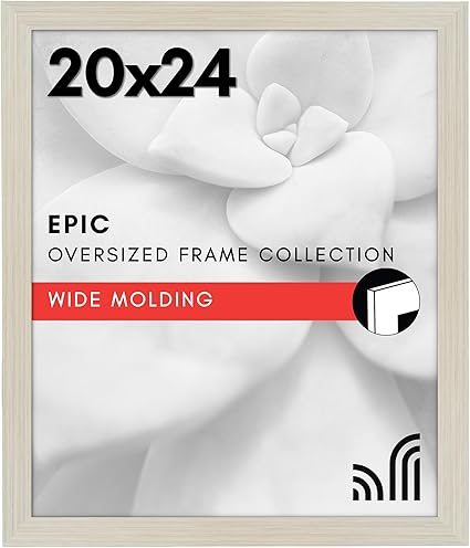 Americanflat 20x24 Picture Frame with Polished Plexiglass - Wide Picture Frames Made of Engineered Wood for Vertical or Horizontal Wall Display - Epic Collection - Light Wood