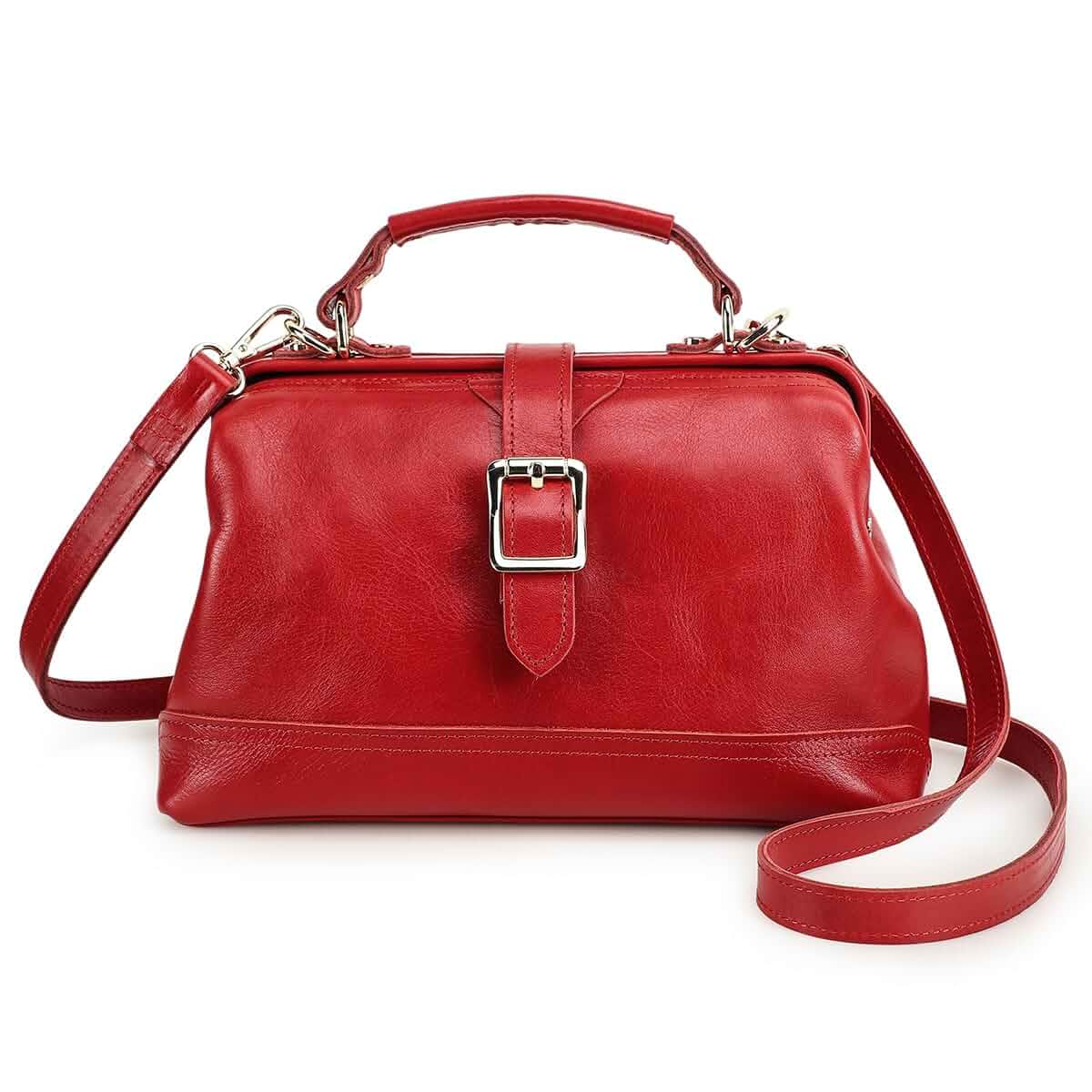 CONTACTS Full Grain Leather Doctor Purse Bag for Women Top Handle Bag Vintage Handbag Shoulder Bag