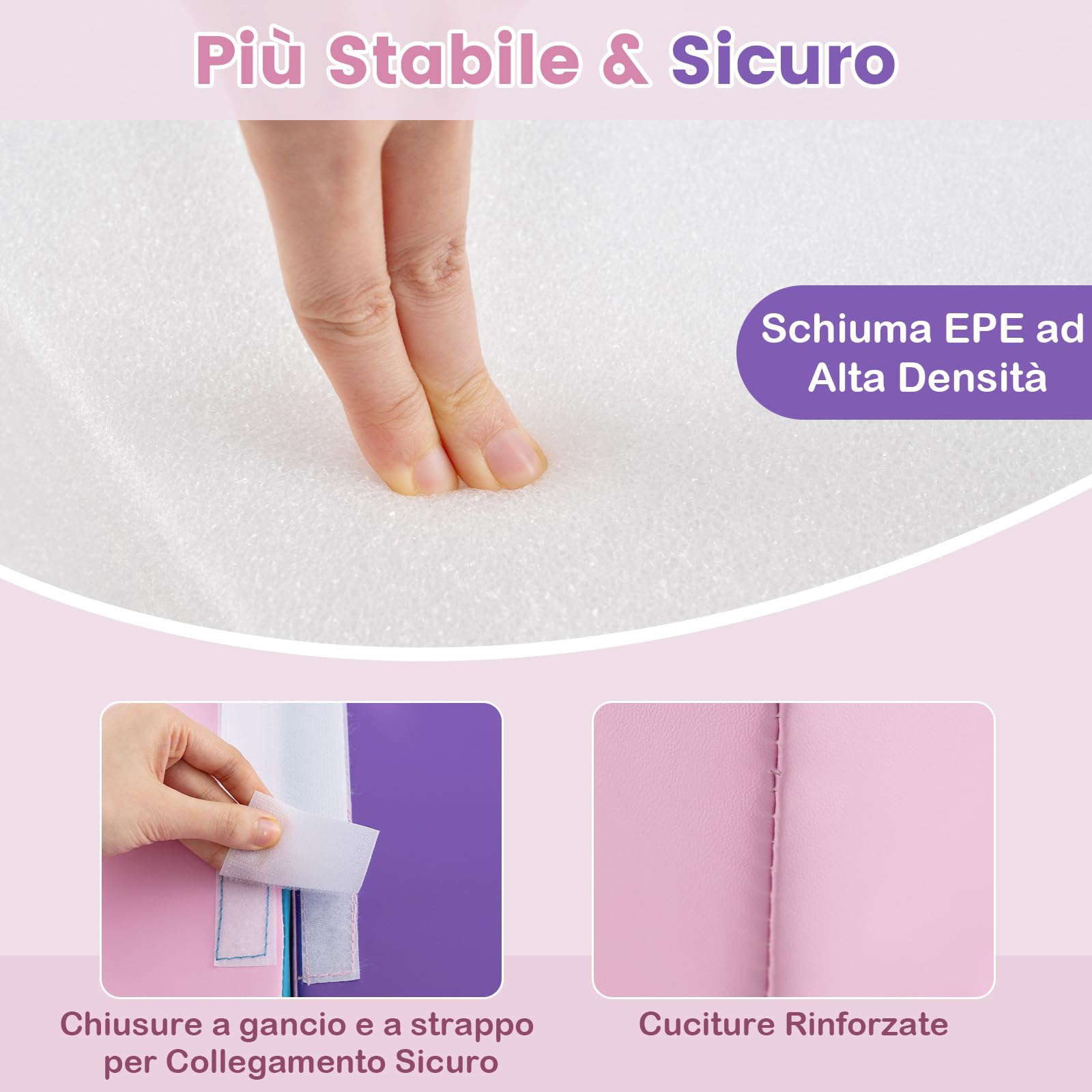 COSTWAY 6 Blocchi di Schiuma per Arrampicata, Gioco Morbido per Bambini, Set di Costruzioni Colorate