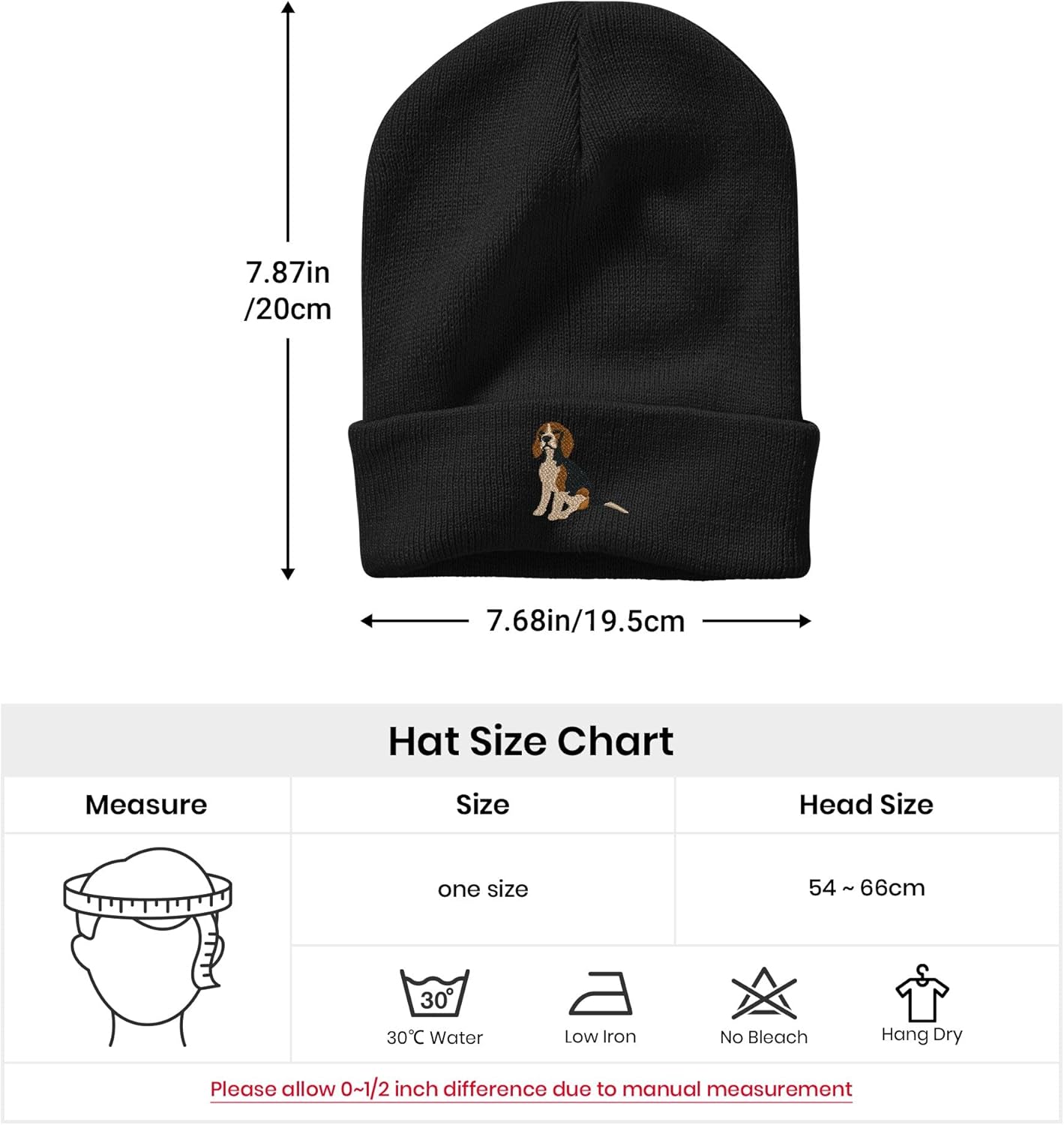 Embroidery Beanie Knit Hats for Men & Women, Embroidery Winter Hats Skull Cap - Image 4