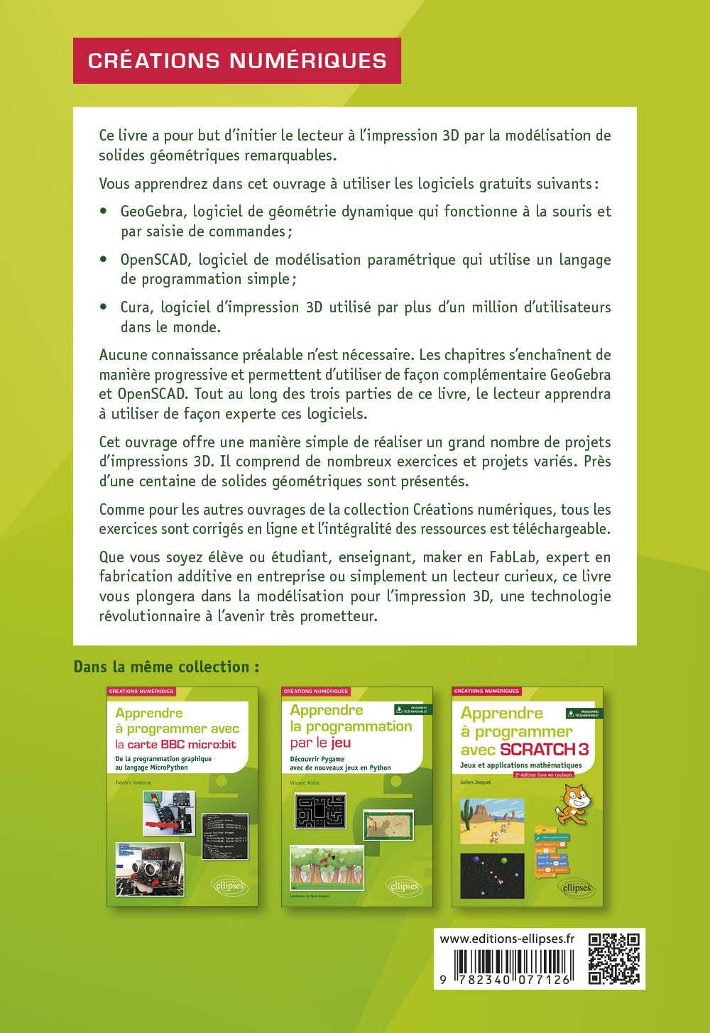 Géométrie dans l'espace et impression 3D: Apprendre à utiliser GeoGebra 3D et OpenSCAD pour imaginer et réaliser ses propres objets