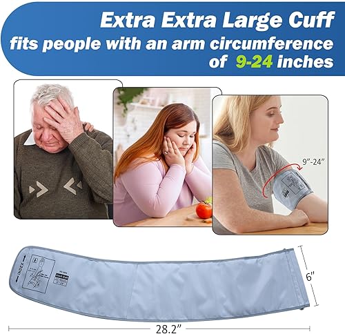 Miniatura 3 de Manguito de presión arterial XXL compatible con Omron de 9 a 24 pulgadas (8.7-23.6 in), brazalete de refuerzo BP extra grande para brazos grandes,