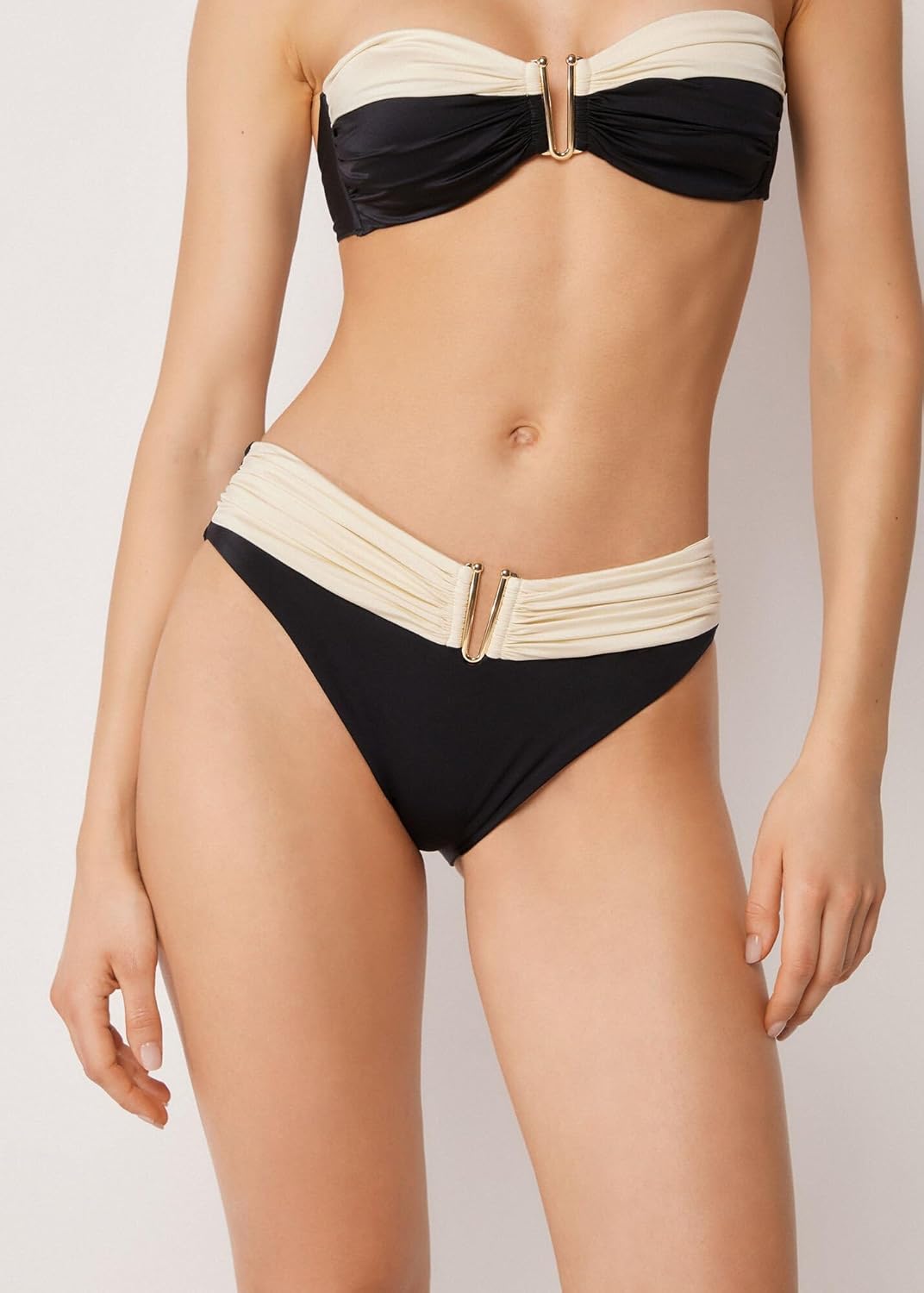 CALZEDONIA Woman's High-Rise Swimsuit Bottom Elegant Bicolor