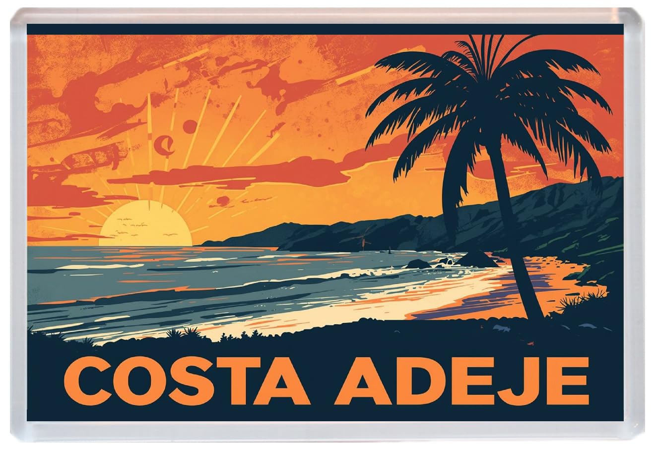 Baked Bean Store Multicolor Costa Adeje - Tenerife - Jumbo Artistic Fridge Magnet 96 X 67Mm Bbsfhm3322