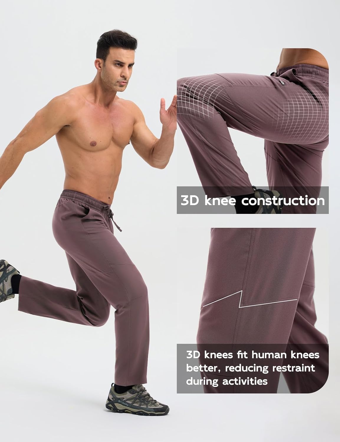 baleaf Men's Hiking Pants Ripstop Lightweight Cargo Waterproof Travel Pants Quick Dry with Zip Pockets UPF 50+ Work - Image 5