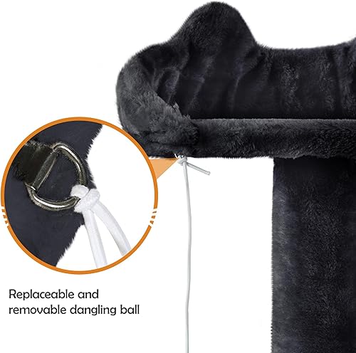 Vista 171 de Yaheetech Árbol para gatos de varios niveles de 70 pulgadas, torre alta para gatos con condominio, postes rascadores y bola colgante para gatos