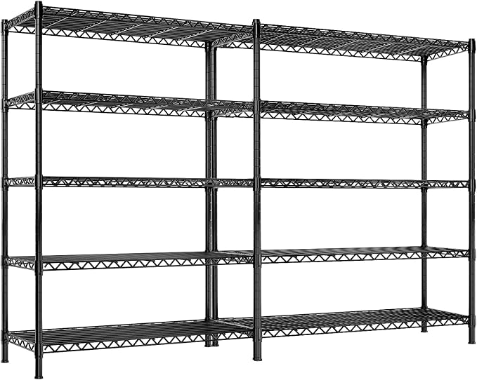REIBII 5Shelving Wire Shelving Rack Storage Metal Shelf 35
