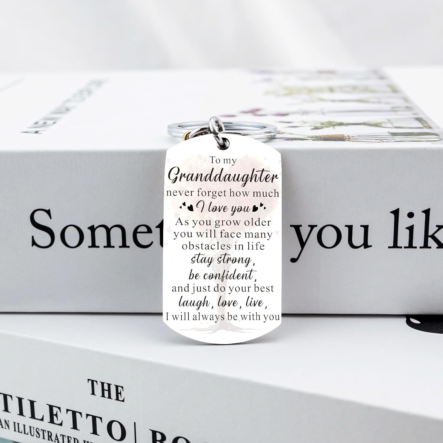 OEHEDOU Valentines Day Gifts For Granddaughter Birthday Gift For Granddaughters Inspirational Gifts For Granddaughter Gift From Grandma Grandpa To My Granddaughters Keychain - Image 3