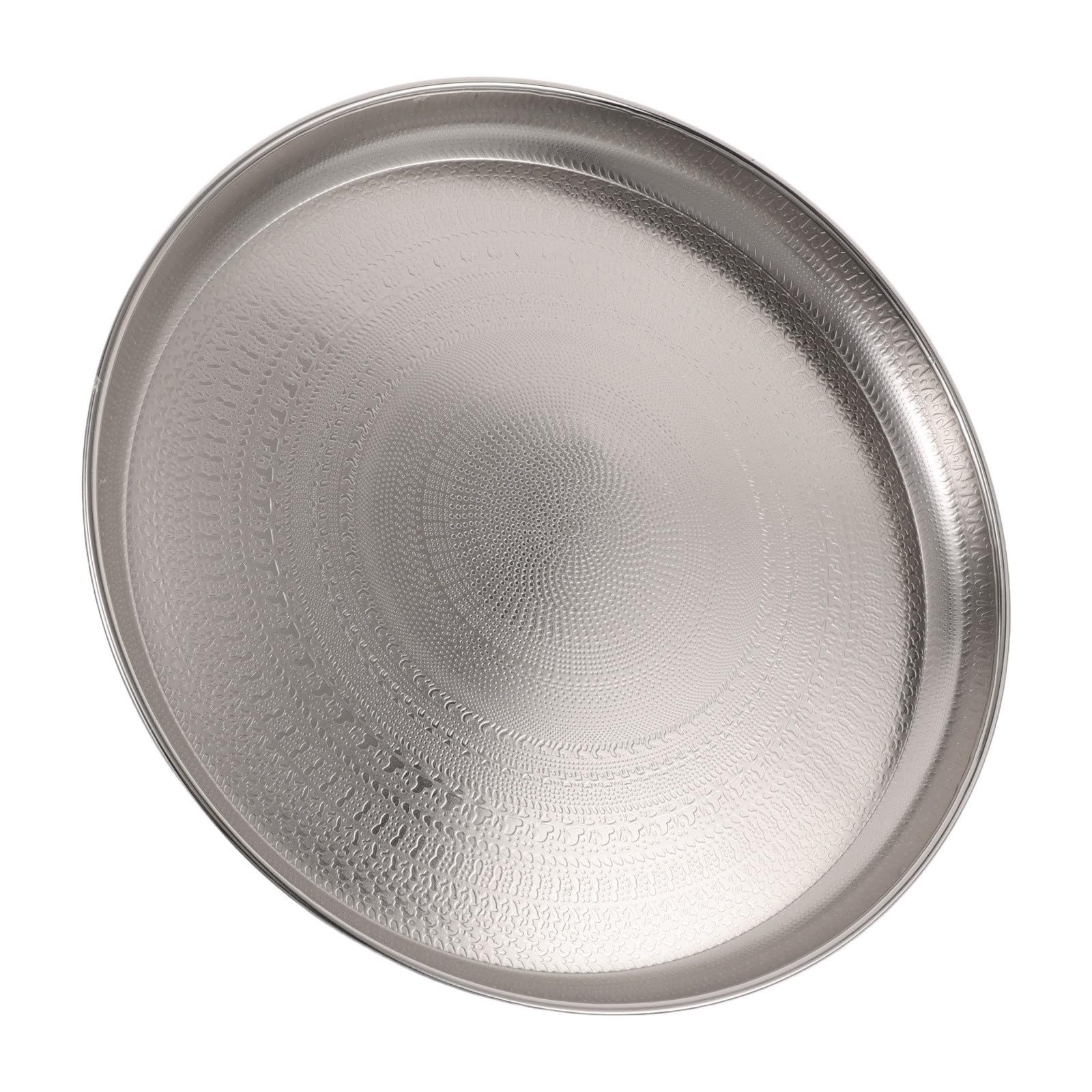 Bandeja decorativa de hierro plata antigua VERDANVERSE con acabado redondo de alta calidad