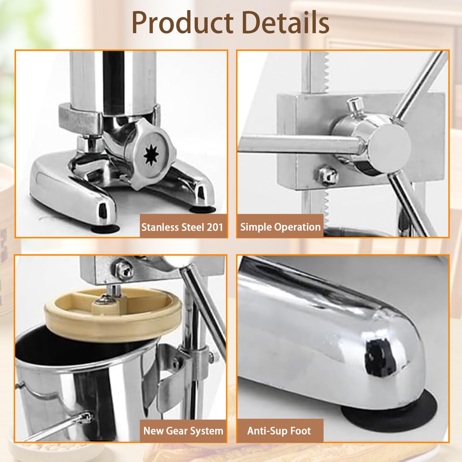 MáQuina para Hacer Churros Manual, MáQuina para Hacer Rellenos De Churros, MáQuina para Hacer Churros De Rosquillas EspañOlas Manual Comercial De 2 L, 5 Tipos De Moldes 3L