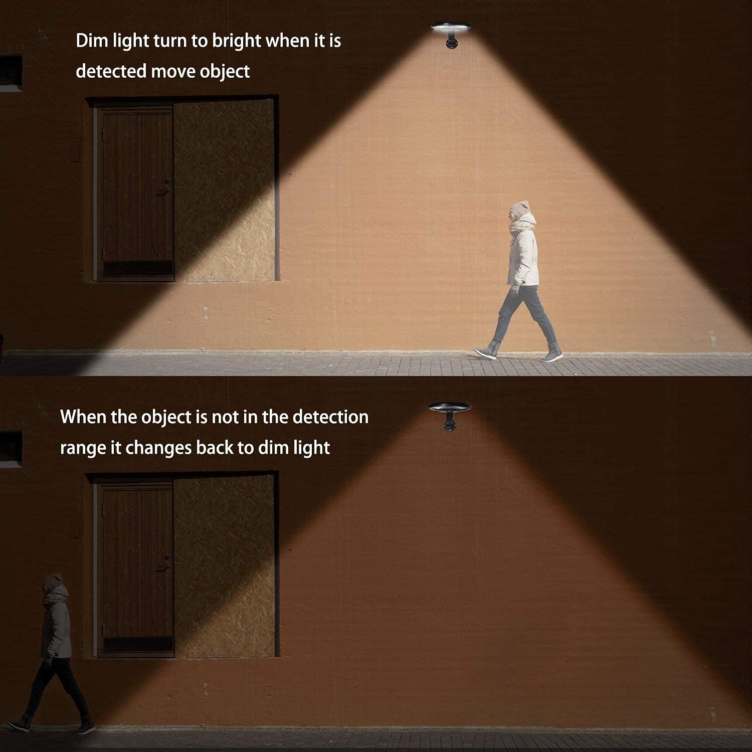 eLEDing EE805W56 - 50W Equivalent Outdoor Solar Powered Lights 56 LED Ultra Bright Self-Contained 180° Motion Sensor Security Wall Light 80° Rotation IP65 Waterproof Light for Patio Yard Garden Porch