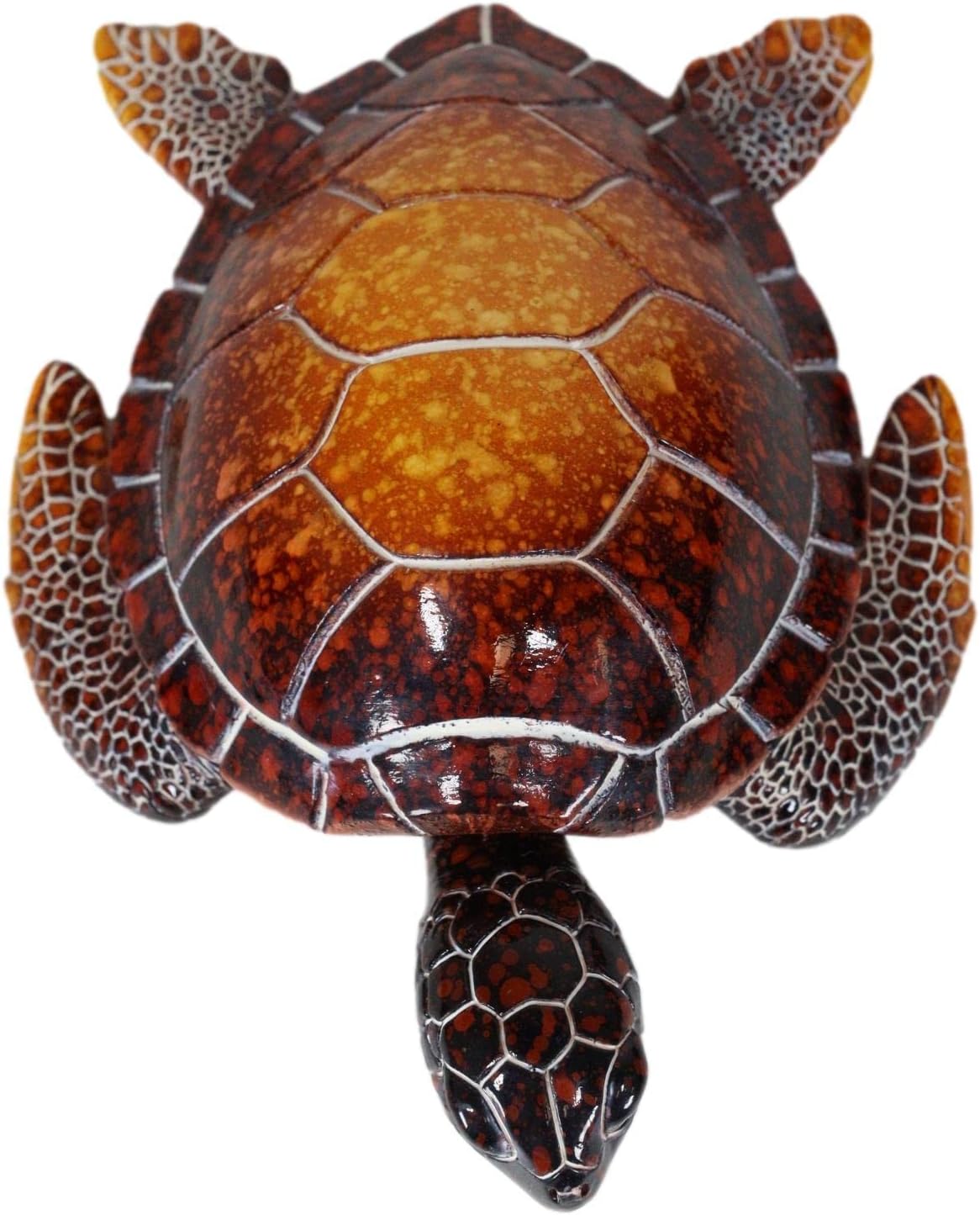 Ebros Gift Nautical Ocean Colorful Hues of Red Shell Giant Sea Turtle Swimming Bobblehead Figurine 6" L Reptile Tortoise Turtles Decorative Bobble Heads Figurine Home and Office Decor