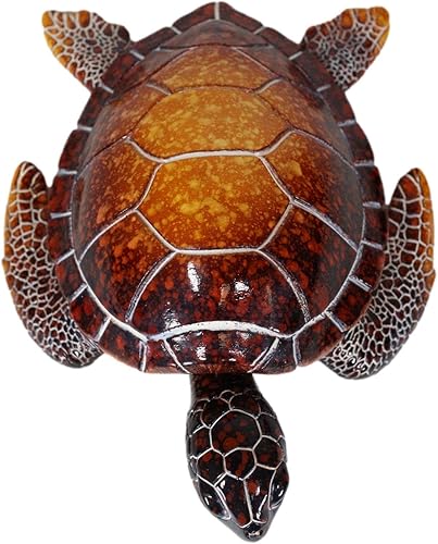 Miniatura 5 de Ebros Gift Océano náutico Coloridos tonos de concha roja gigante tortuga marina nadando Bobblehead Figurita 6 pulgadas de largo, tortugas reptiles