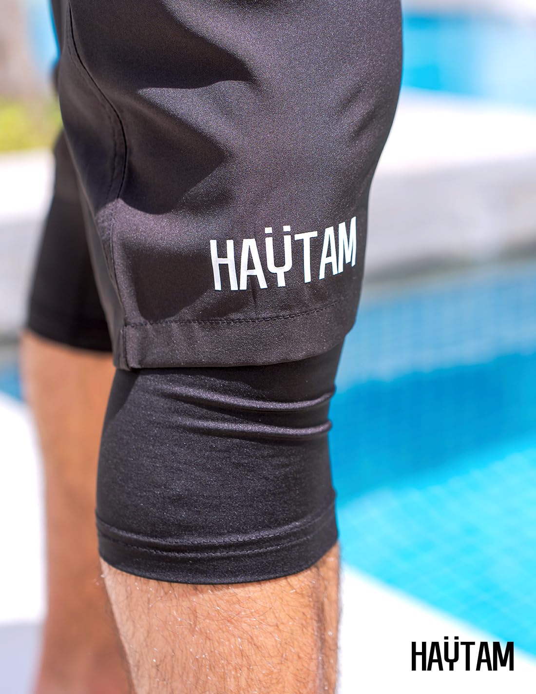 HAYTAM Maillot de Bain pour Les Musulman Sarouel de Bain Short Homme Long Awrah Short de Bain awra Homme Séchage Rapide Idéal Natation