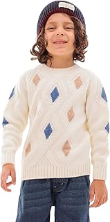 بلوفر أولادي تريكو بنقشة ماس دايموند (303) من زيزو