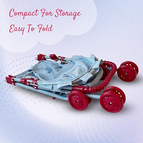 Miniatura 5 de Mi primer cochecito de muñeca bebé para niños pequeños de 3 años, niñas pequeñas  Cochecito de bebé plegable para muñecas, cochecito de juguete para