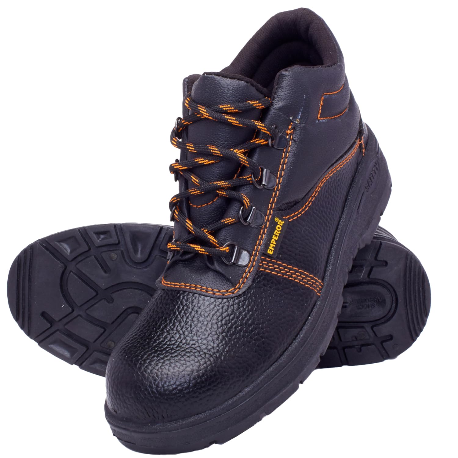 EMPEROR Champion : Black Lightweight Safety Shoes for Men - Synthetic Leather, Steel Toe, Anti-Skid, Abrasion Resistant (Size 6) (Set of 1) (B075S9D1CG) Amazon Price History, Amazon Price Tracker