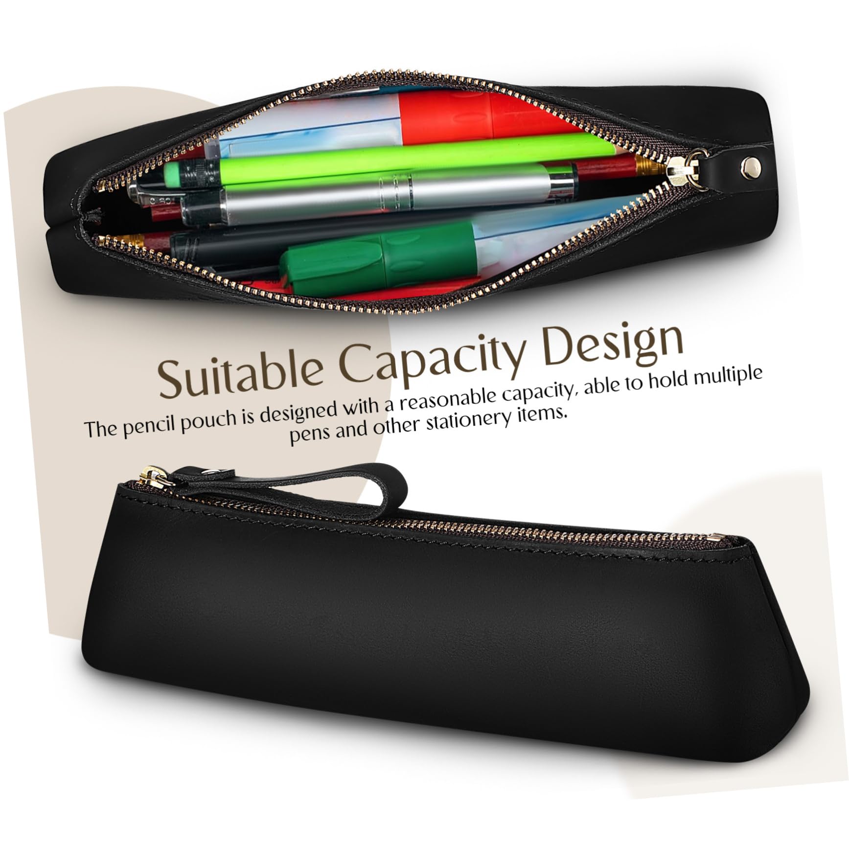 2pezzi Pouch Per Penne e Astuccio Zip Penne Per Studenti e Professionisti Organizer Scrivania Accessorio e