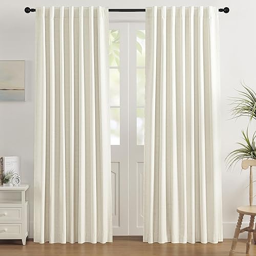 UHITECH Cortinas opacas de 84 pulgadas de largo, juego de 2 paneles para dormitorio, lino natural, 100% cortinas opacas para sala de estar con disponible en Yaxa Colombia