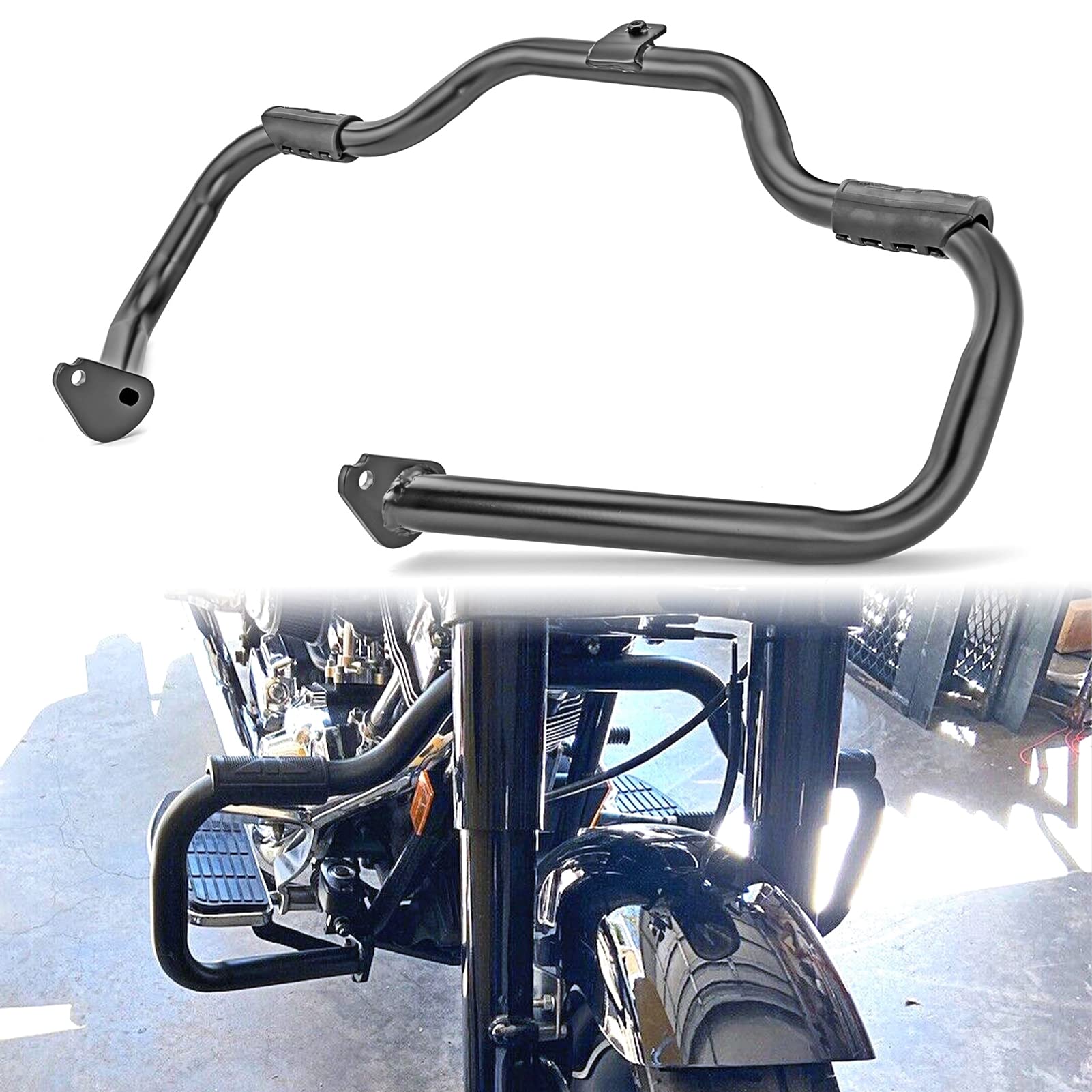 Buy Mofun Gloss Black Engine Guard Highway C Bar Compatible with 1997