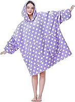 Vista 9 de Aemicion - Manta con capucha para adultos, acogedora y cálida sudadera gruesa de sherpa con capucha para regalos para hombres y mujeres - Gris