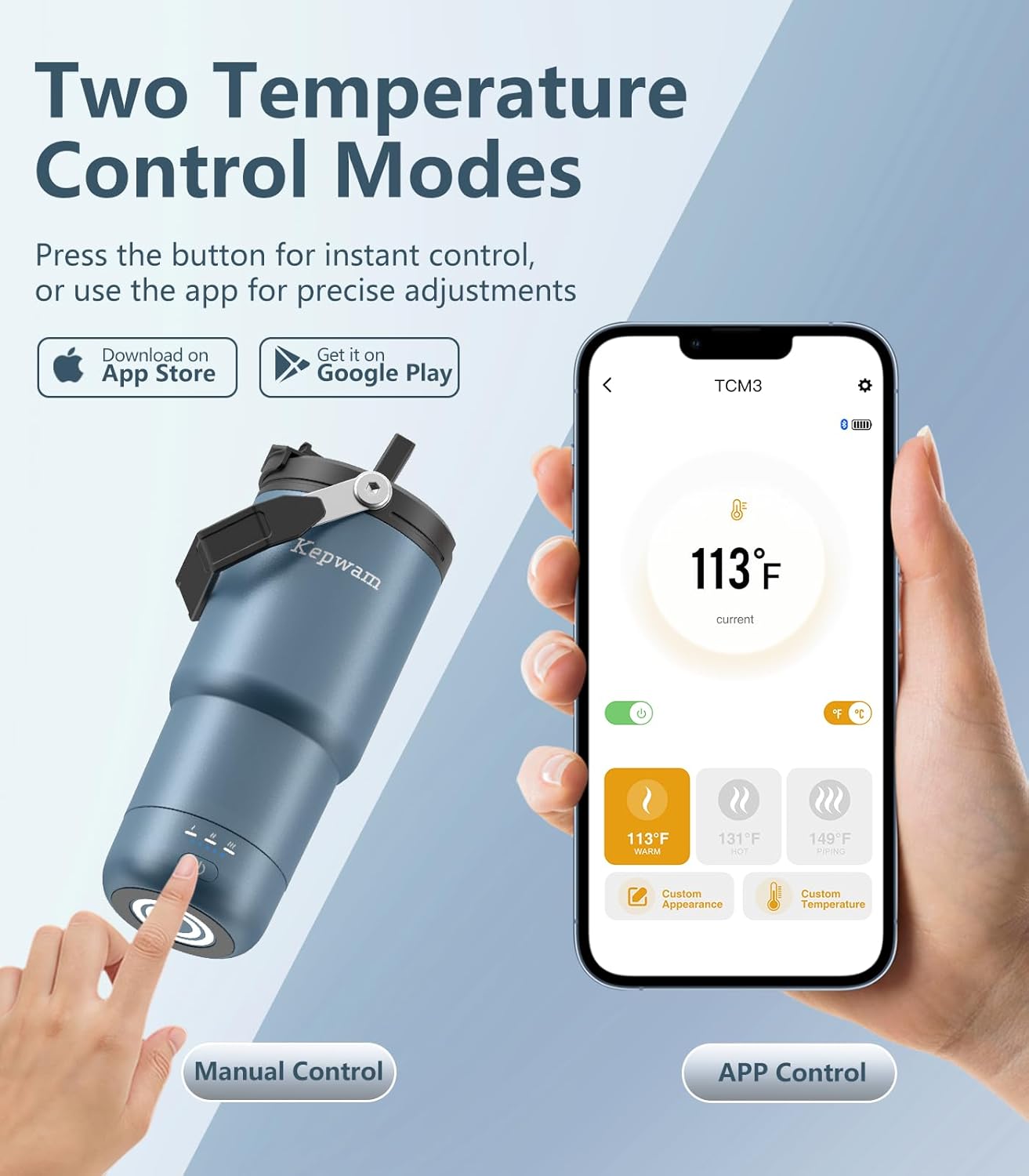 Kepwam T3 Self-Heating Travel Mug 20oz, Temperature-Controlled Coffee Warmer Mug, Smart Travel Coffee Mug Keep Coffee Drinks Hot, Heated Mug Great for Driver Outdoor Fits Car Cup Holders - Image 4