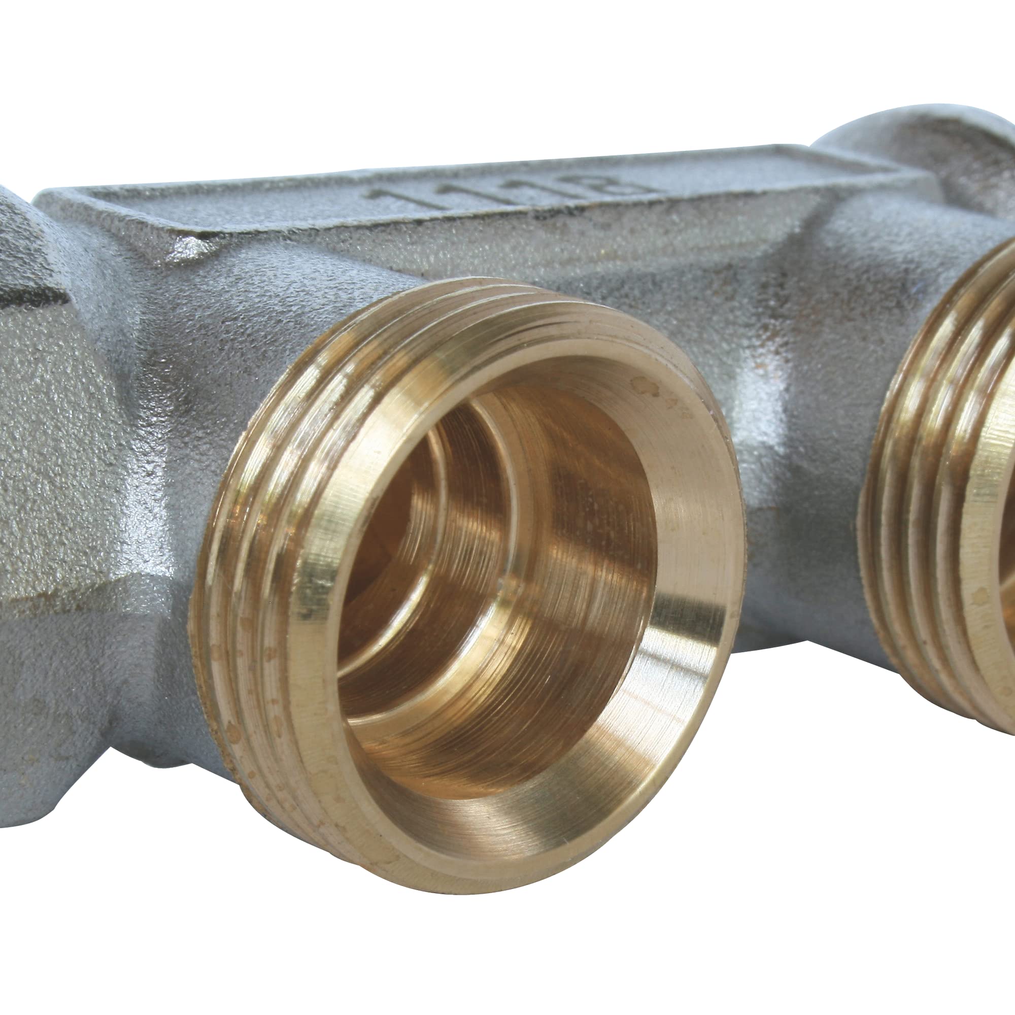 SOMATHERM FOR YOU - Rozdzielacz Z 4 Wyjściami Stożkowymi Easy Lock 3/4" Z Mosiądzu Niklowanego, Uszczelniony Pierścieniem O-Ring, Idealny Do Instalacji Sanitarnych I Grzewczych
