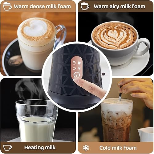 Miniatura 2 de Espumador de leche, espumador de leche eléctrico 4 en 1 y vaporizador, máquina automática de espuma caliente y fría de acero inoxidable, calentador