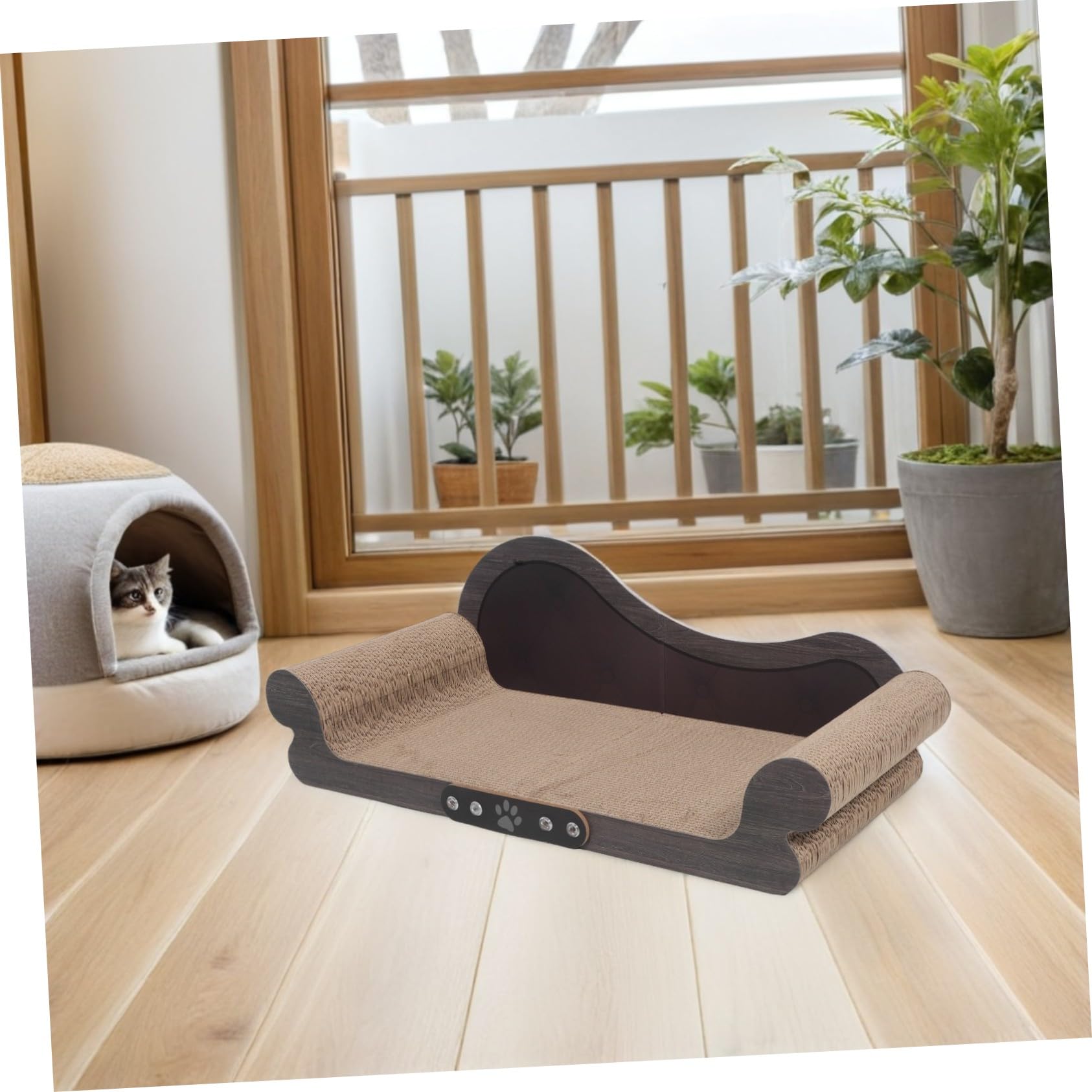 Rascador para Gatos Sofá de Cartón Ondulado Resistente sin Desprendimiento Protege Muebles y Fomenta Arañado Saludable Interiores