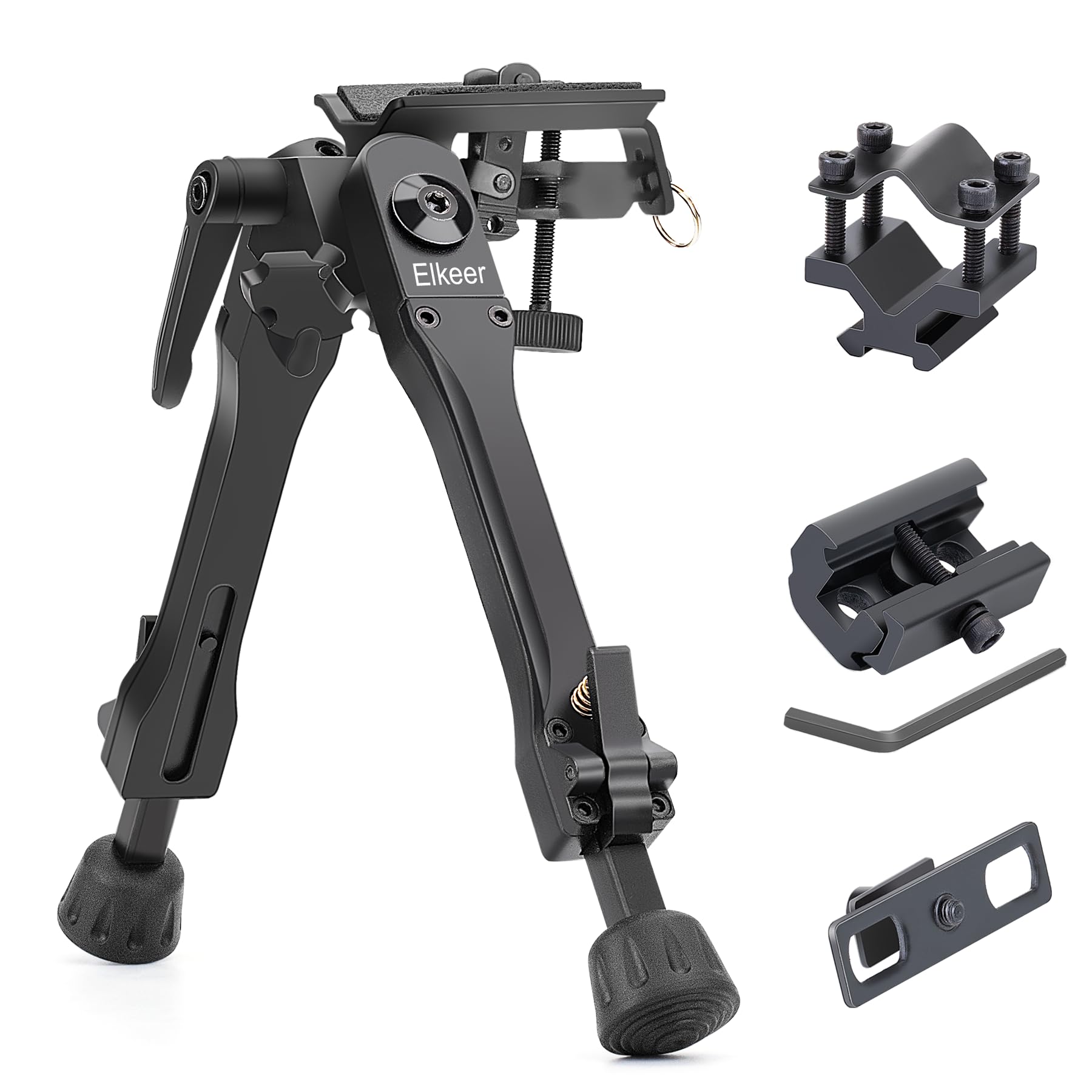 Bipied pivotant inclinable avec 3 adaptateurs, adaptateur à vis 6,35 mm pour appareil photo pour activités de plein air, 7-10"