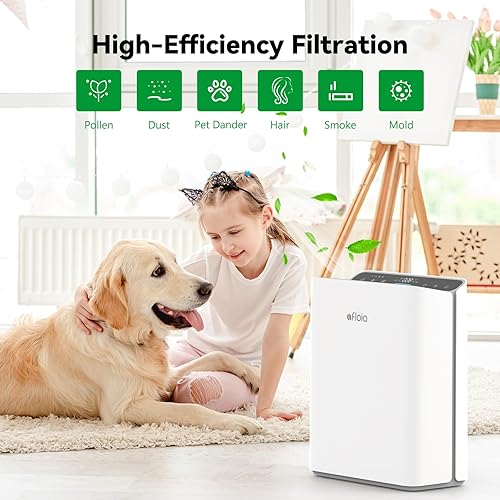 Miniatura 3 de Afloia Filtro HEPA 13 original, compatible con purificador de aire Europa, elimina el 99.99% de pelo de mascotas, olor, polvo, humo, polen, 2