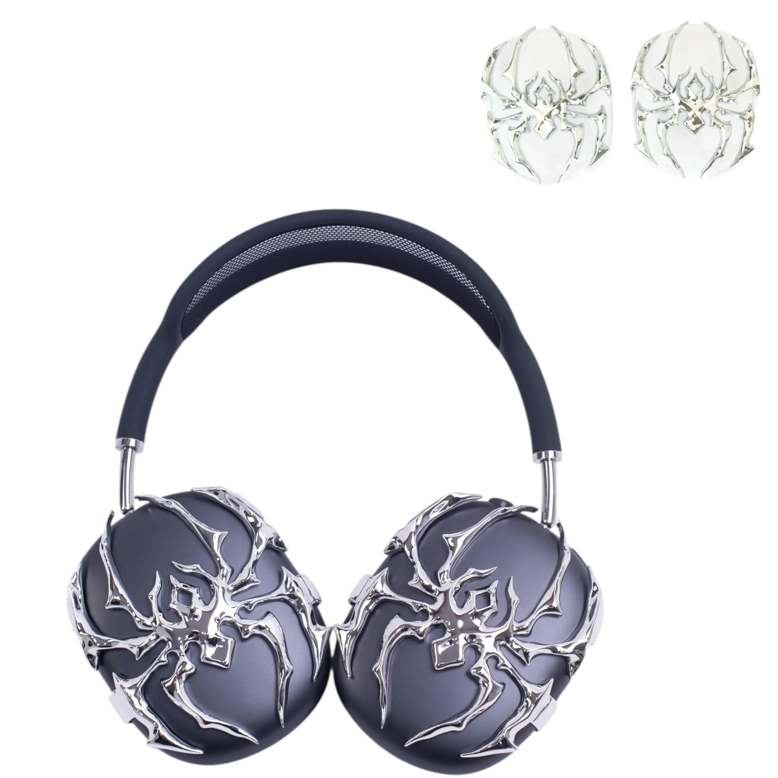 Chrome Spider on Hardshell Cases for AirPods Max, No Headset Included, Apple Headphone Accessories only, Fashion Headphone Accessories,