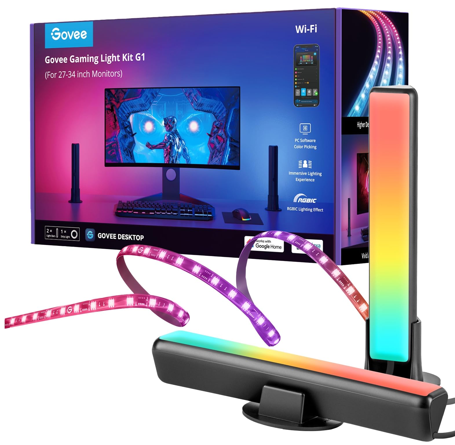 Govee PC Monitor LED Kit | RGBIC-Beleuchtung für 27–34 Zoll Monitore