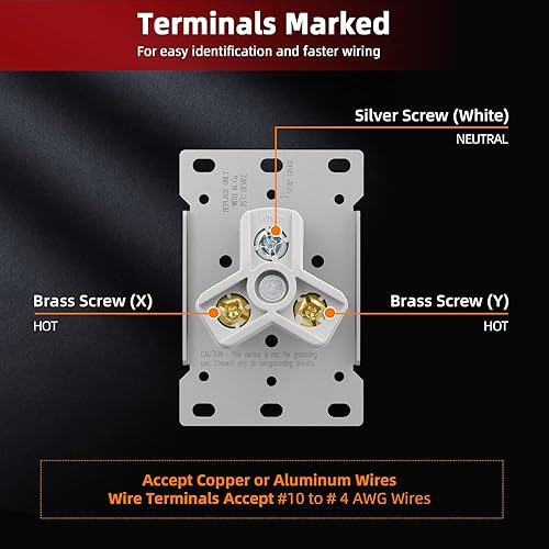 Miniatura 24 de AIDA Toma de corriente 10-50R de 50 amperios, 3 polos, 3 cables, 125/250 voltios, sin conexión a tierra, resistente, montaje empotrado, receptáculo