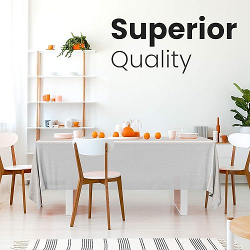 Miniatura 2 de HSGUS - Paquete de 14 manteles de plástico de 54 x 108 pulgadas Cubiertas de mesa rectangulares desechables Paquete de manteles para fiesta, para